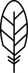 Simple Outline Style Leaf Branch Single Icon Minimalist Design Element