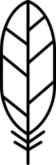 Simple Outline Leaf Design, Botanical Minimalist Style Illustration Element