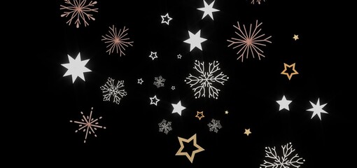 Beautiful winter background with stars and snowflakes. Perfect for Christmas, New Year, and winter holidays.