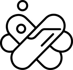 Minimalist Outline Abstract Geometric Floral Element Decorative Design Icon