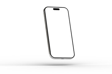 Clean, modern smartphone mockup with blank screen. Perfect for app presentations, website designs, and tech marketing.
