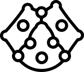 Minimalist Line Art Abstract Molecule Structure Chemical Connection Icon Design