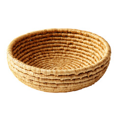 Handwoven woven basket craftsmanship natural material rustic storage container home decor accent isolated on transparent background