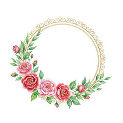 Elegant floral wreath isolated on transparent background