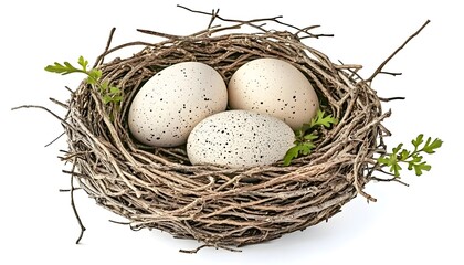Obraz premium Nest with eggs, a symbol of life, growth, and renewal.