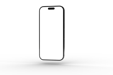 Clean and modern smartphone mockup with blank screen, perfect for app presentations or website designs.  Easy to use and customize.