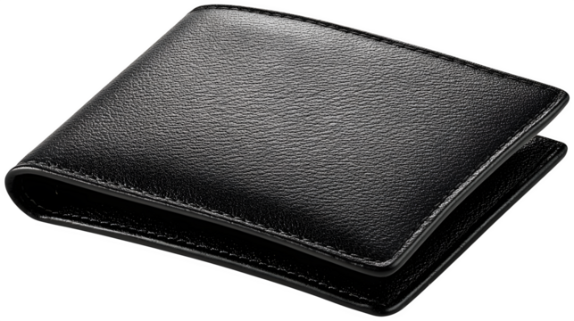 Black Leather Wallet, isolated on transparent background - Powered by Adobe