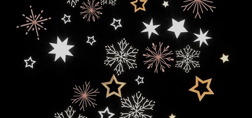 Beautiful winter design featuring stars and snowflakes. Perfect for holiday cards, backgrounds, and more!