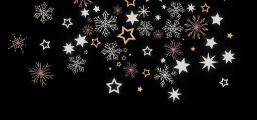 Beautiful winter background with stars and snowflakes. Perfect for Christmas, New Year, and winter holidays.