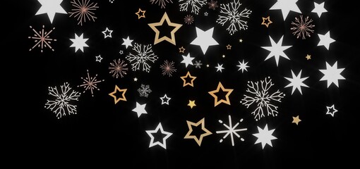 Beautiful winter background with stars and snowflakes. Perfect for holidays, celebrations, and winter themes.