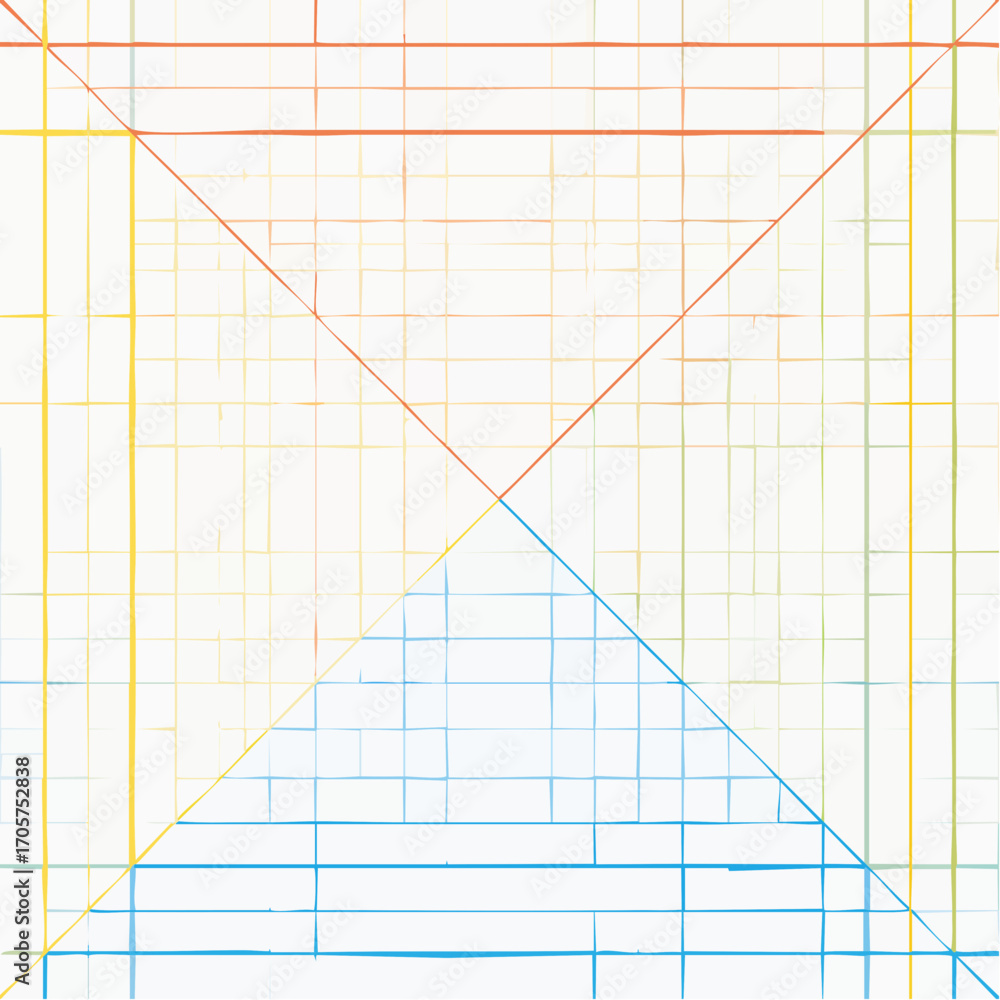 Poster abstract geometric pattern with intersecting lines and colorful palettes