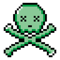 Pixel art item skull and cross bones (7)
