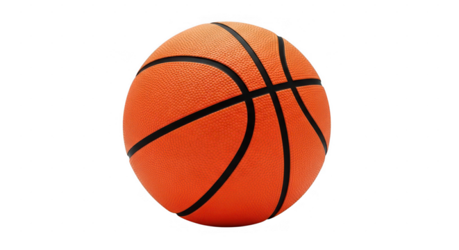 Orange basketball with black stripes isolated on transparent background - Powered by Adobe