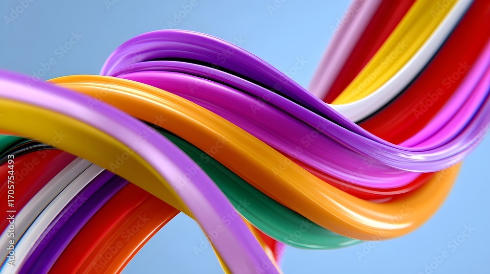 Aufkleber a captivating image featuring a dynamic and fluid arrangement of colorful, abstract shapes and lines