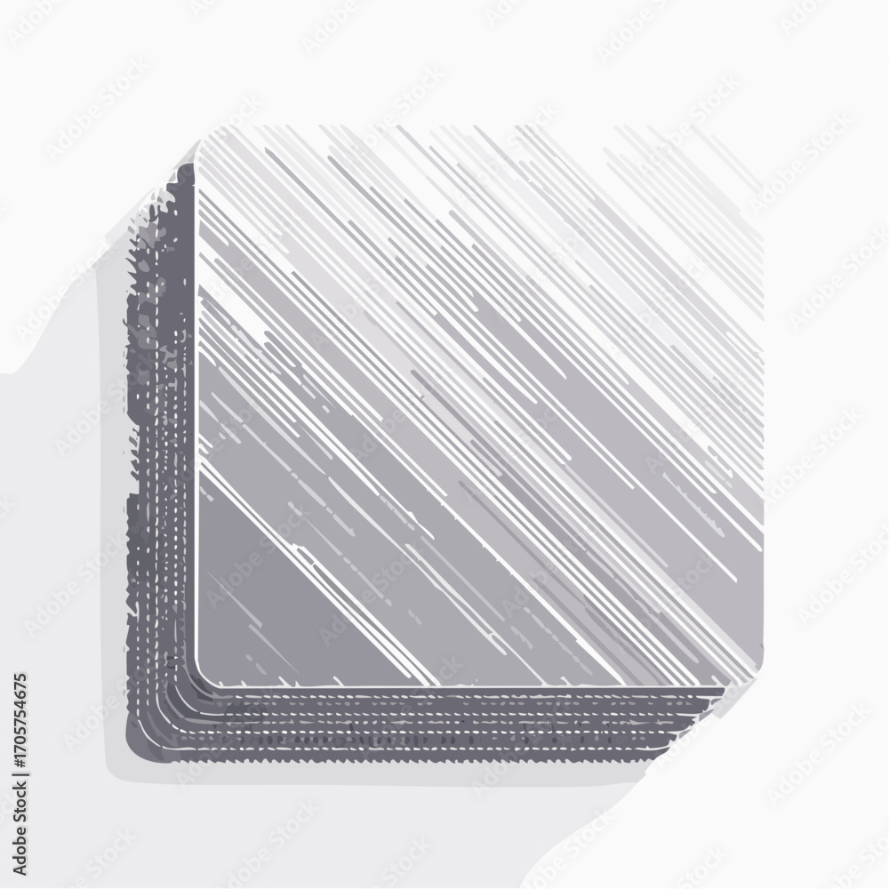 Poster gray metallic square with diagonal lines and shadow