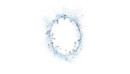 Beautiful blue glitter stars forming a circular frame. Perfect for invitations, cards, and more. High-resolution image.