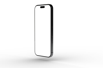 High-quality image of a modern smartphone mockup with a blank screen, perfect for app presentations and website designs.