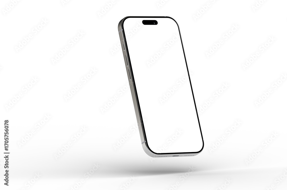 Poster high-quality image of a modern smartphone with a blank screen, perfect for app presentations and web