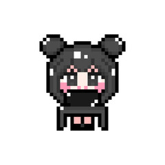 Obraz premium Pixel art girl 02 personal computer (6)