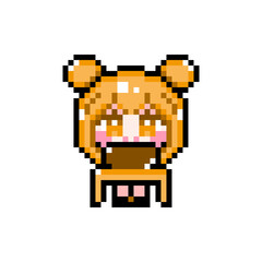 Obraz premium Pixel art girl 02 personal computer (8)