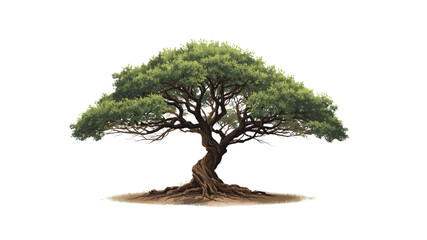 Ancient Majestic Bonsai Tree Illustration - Isolated on Transparent Background