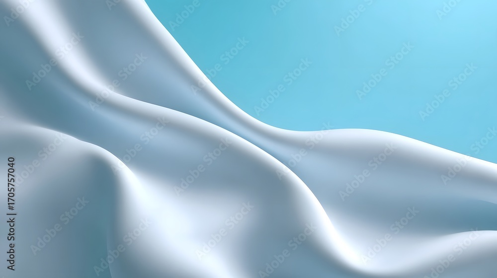 Aufkleber delicate and flowing blue fabric with a soft, smooth, and elegant texture that creates a serene and 