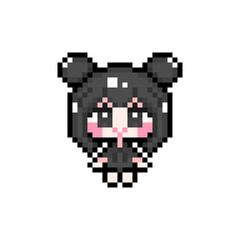 Pixel art girl 02 sitting (6)