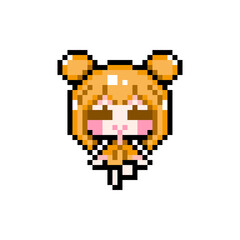 Fototapeta premium Pixel art girl 02 sitting 02 (8)