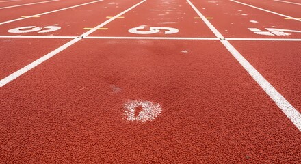 Running Track Lanes Ready for Race Competition.