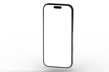 High-quality image of a black smartphone with a blank screen, perfect for app presentations or website mockups.