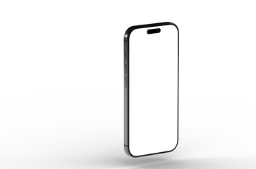 High-quality image of a modern smartphone with a blank screen, perfect for app presentations or website mockups.