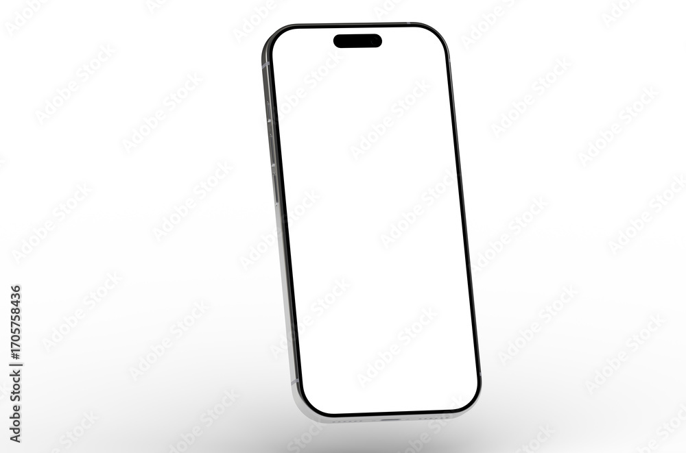 Poster clean, isolated smartphone mockup with blank screen. perfect for app presentations or website design