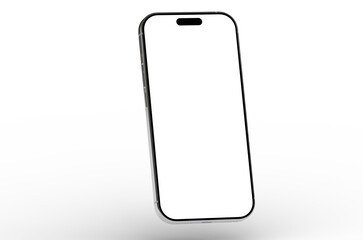 Clean, isolated smartphone mockup with blank screen. Perfect for app presentations or website designs.