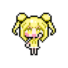 Pixel art girl 04 Raise a hand 02 (3)