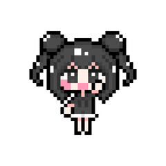 Pixel art girl 04 Raise a hand 02 (6)