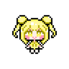 Fototapeta premium Pixel art girl 04 sitting (3)