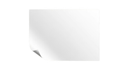 Blank white paper sheet with curled corner isolated on transparent background