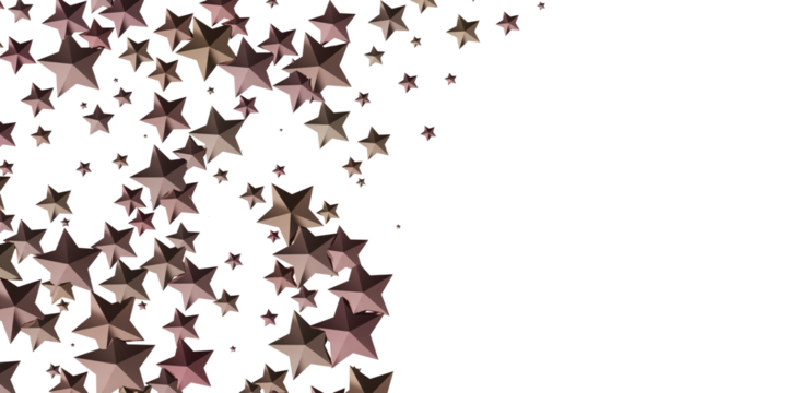 Abstract background with brown 3D stars. Perfect for festive designs.