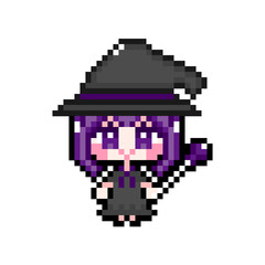 Obraz premium Pixel art girl 01 witch 01 (7)