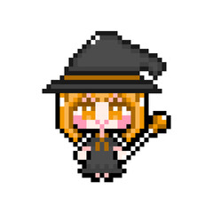 Obraz premium Pixel art girl 01 witch 01 (8)