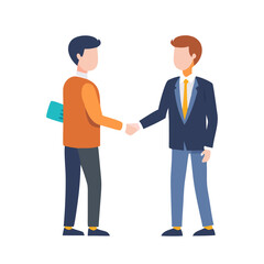 Business handshake agreement between two partners vector illustration
