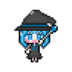 Pixel art girl 01 witch 03 (2)