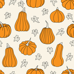 Seamless Pumpkin Pattern — Autumn Harvest Repeat