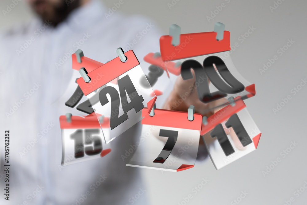 Poster efficient time management. visual representation of scheduling, deadlines, and organization.