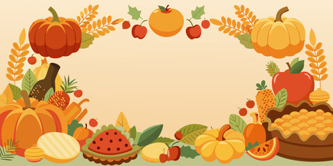 Thanksgiving, autumn background, thanksgiving day background festive autumn, empty space for text. 