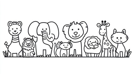 Cartoon animals silhouette collection