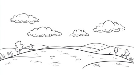 Fototapeta premium Simple landscape illustration