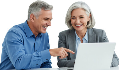 Older Adults Collaborating with Laptop Technology
