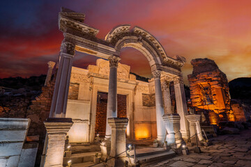 The Ephesus Ancient City night view in Turkey © nejdetduzen