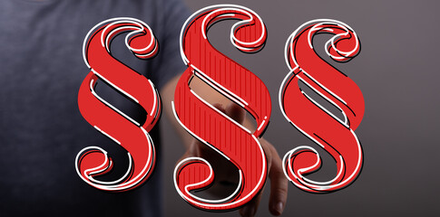 Abstract image of three red paragraph symbols.  Perfect for legal, law, and justice themes.